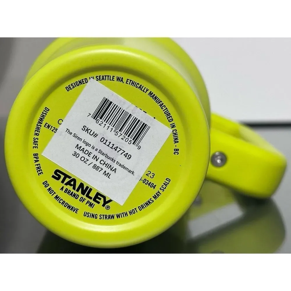Stanley x Starbucks Mexico Exclusive 2024 30oz Tumbler-‎ LEMONGRASS YELLOW - Picture 5 of 5